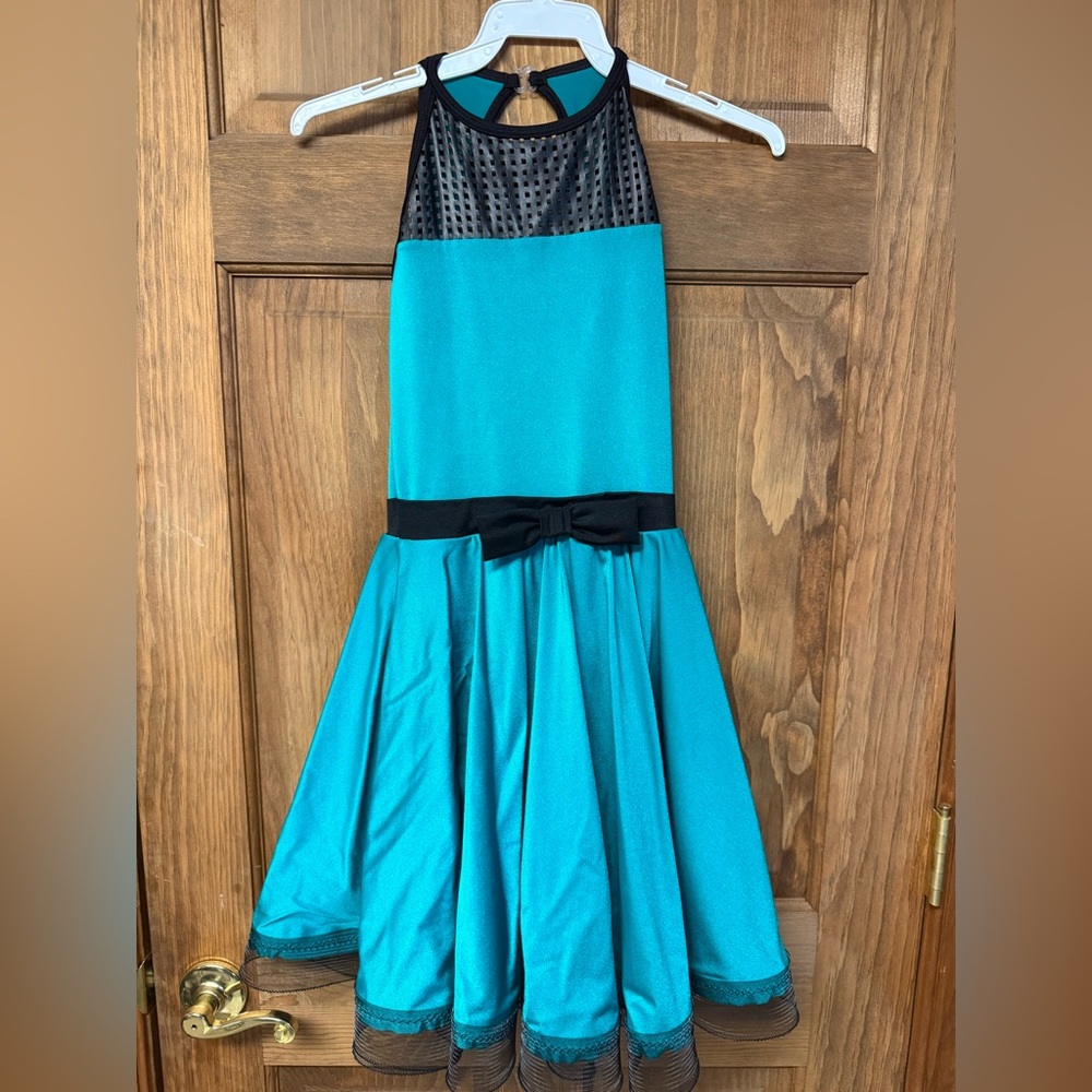 Elegant Teal and Black Dance costume